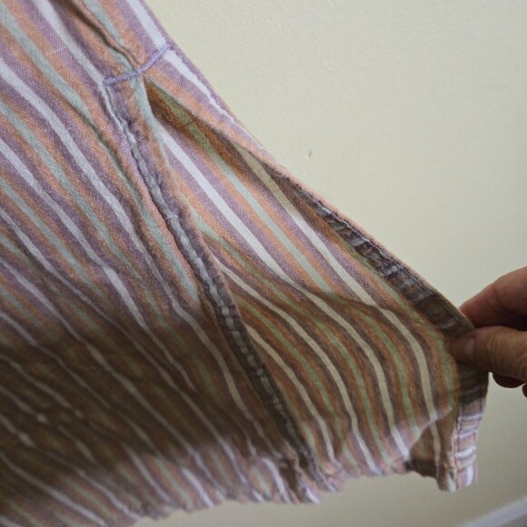 Patagonia Garden Island Pants Pull On Wide  Slit Cropped Pockets Hemp Size XL - Picture 7 of 10